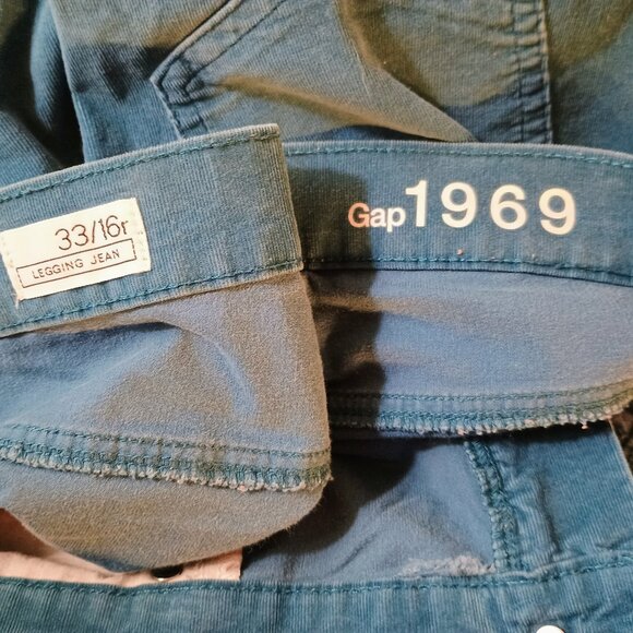 EUC: Gap 1969 Sze 16 Turquoise Leggings - Picture 3 of 3
